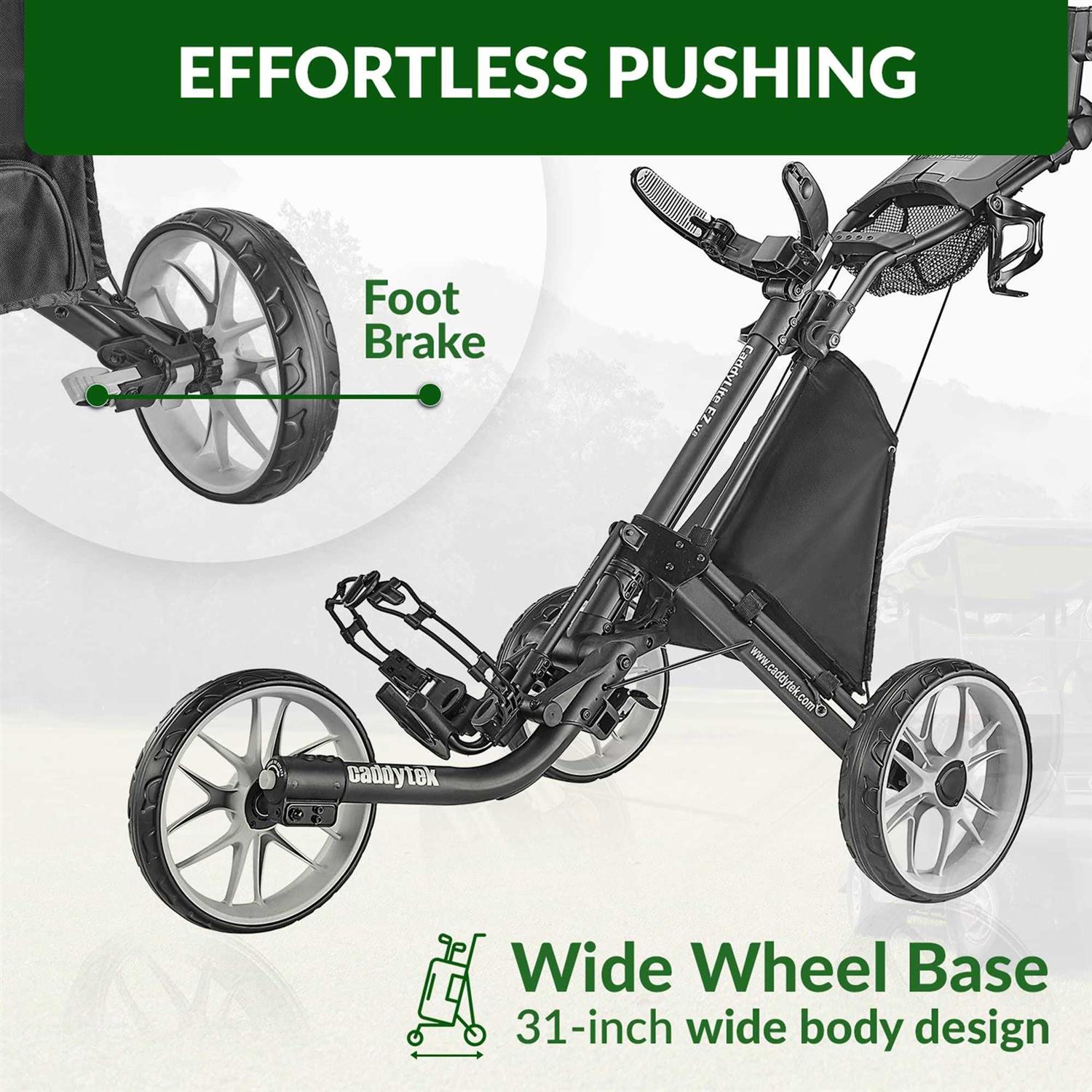 CaddyTek CaddyLite EZ Version 8 3 Wheel Golf Push Cart - Sports ...